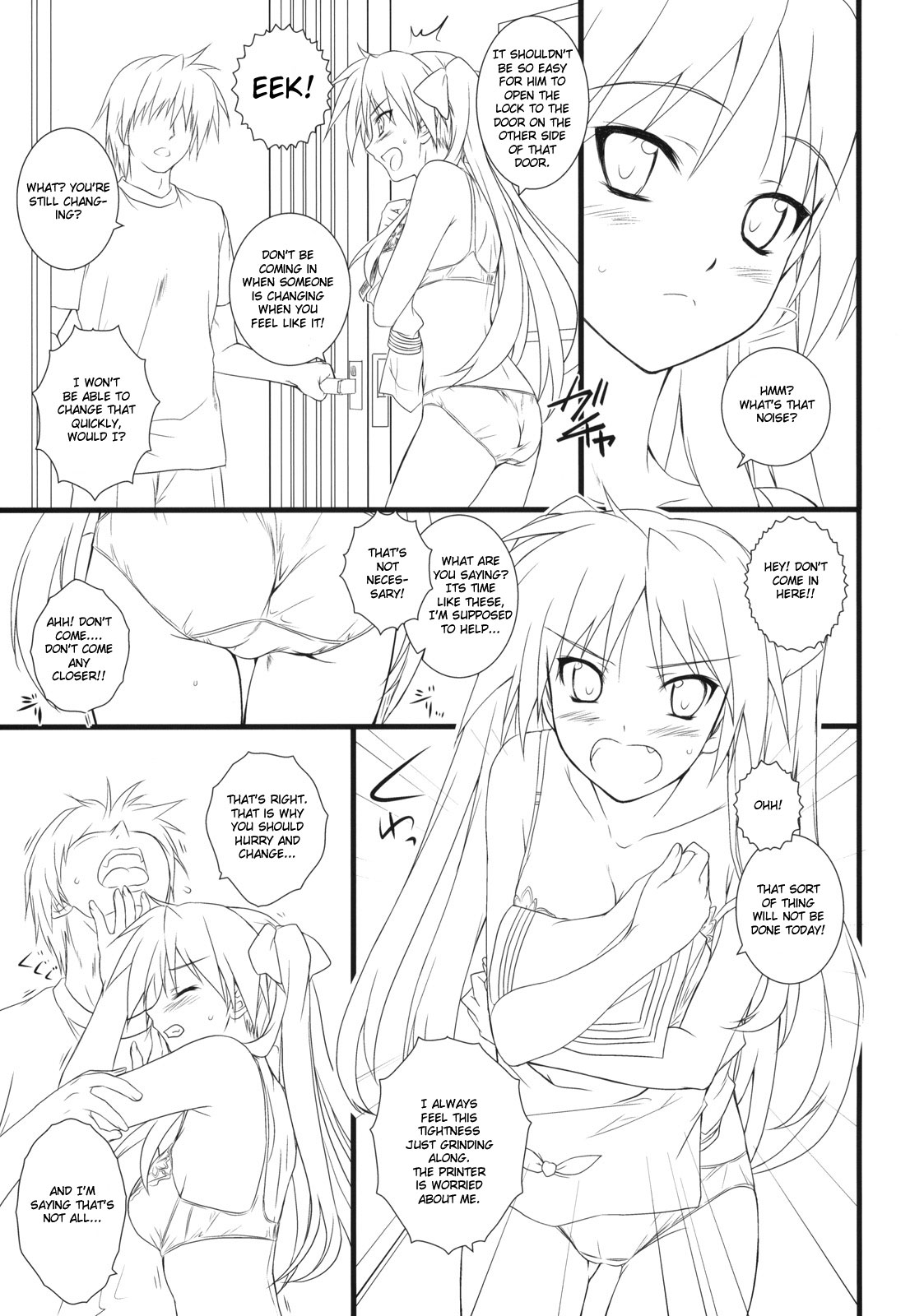 (COMIC1☆3) [Heaven's Gate (安藤智也)] 彼女を水着に着替えたら (らき☆すた) [英訳]