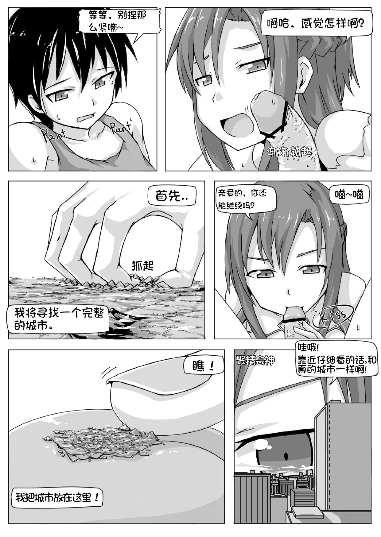 [おちこにうむ (寺田落子)] サイズ変更でアスナがやりたい放題オンライン (ソードアート・オンライン) [中国翻訳] [DL版]