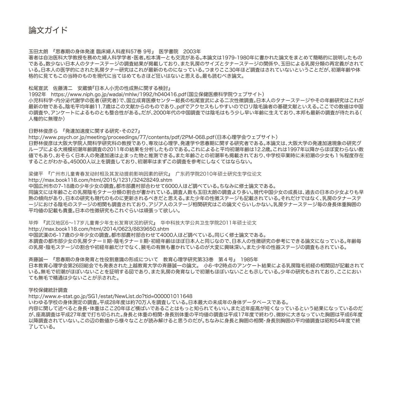 [保田塾 (保田やすひろ、伸長に関する考察)] 少女発育年次の傾向と展望 [DL版]