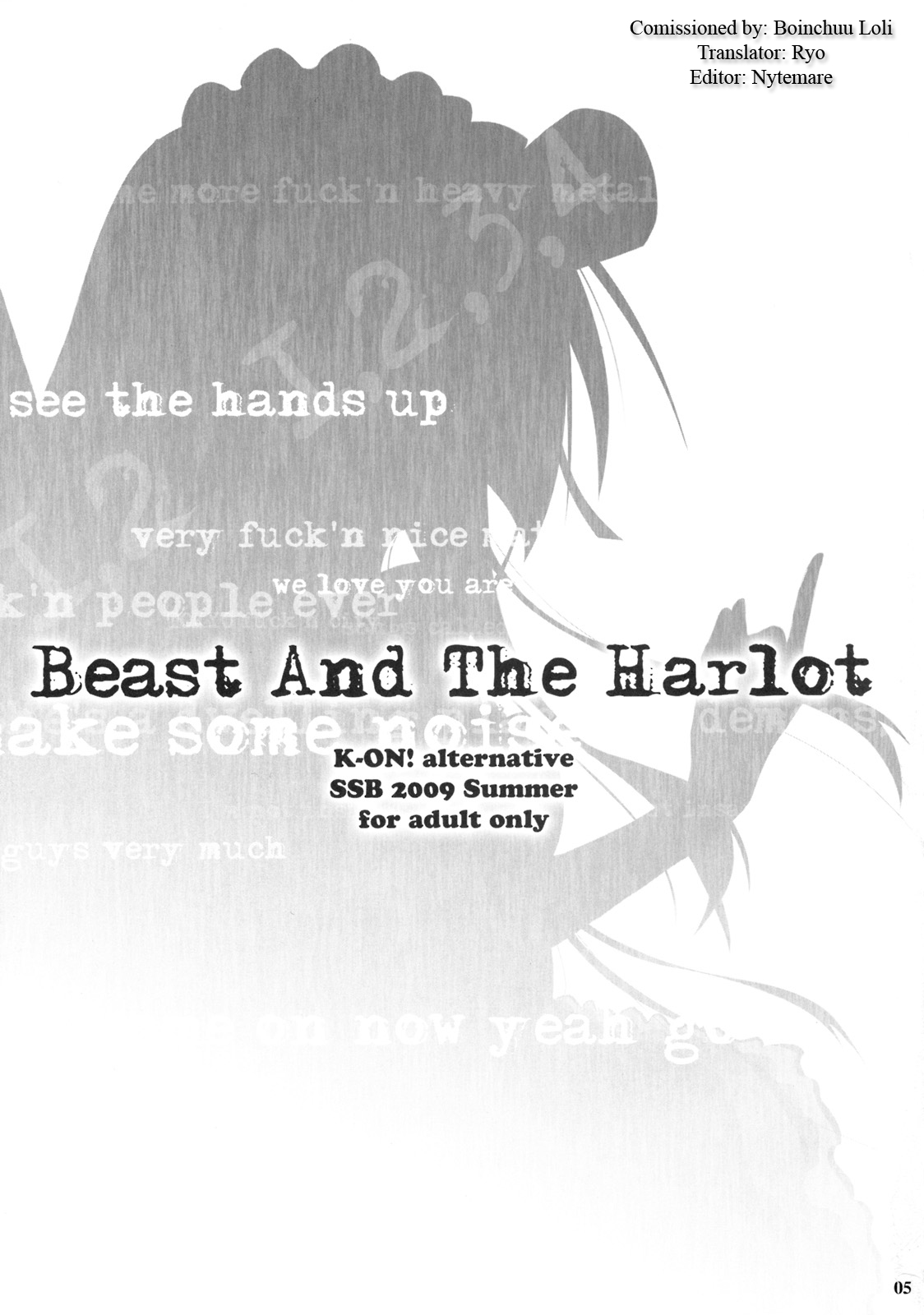(C76) [SSB (まりりん)] Beast And The Harlot (けいおん!) [英訳]