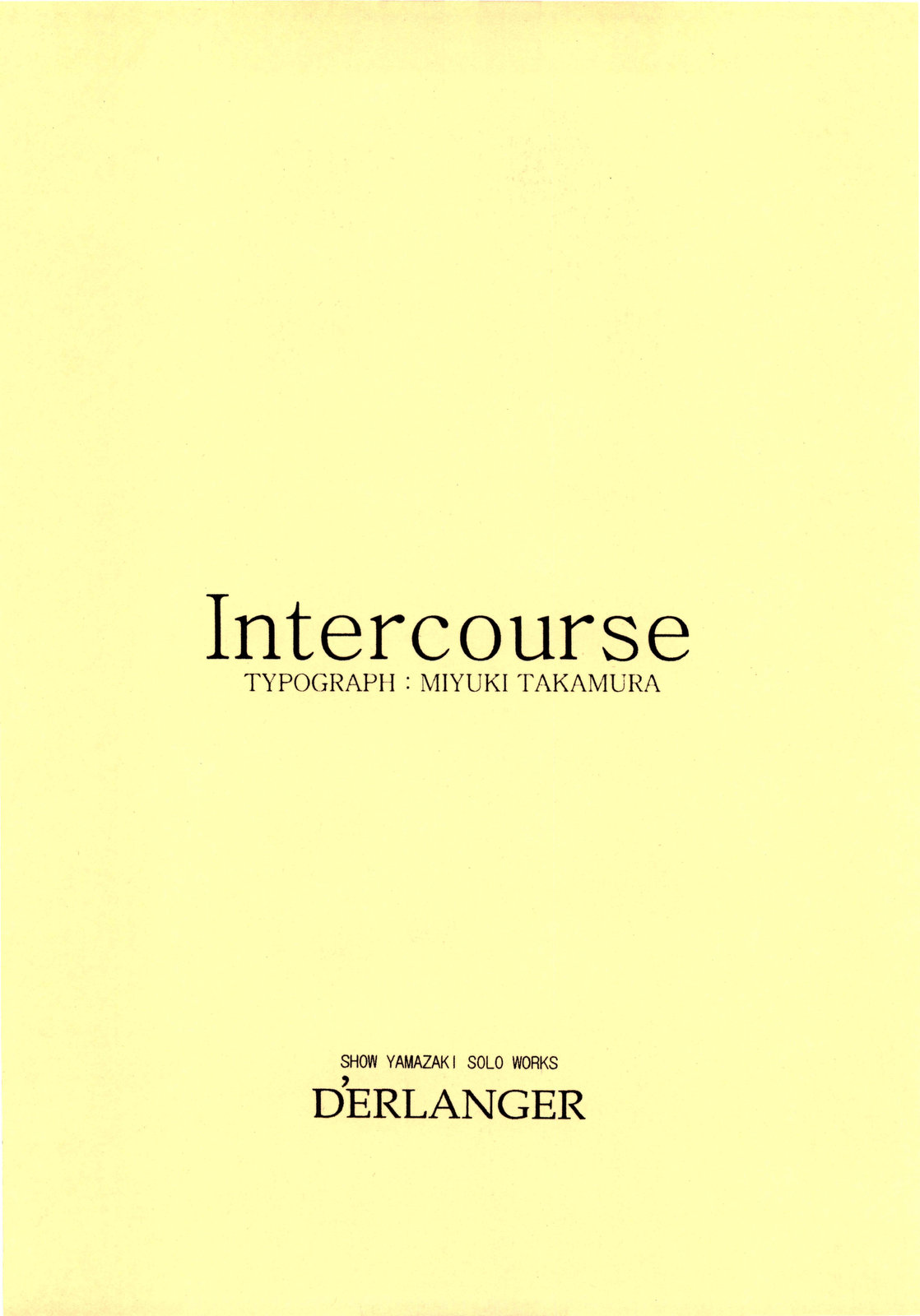 [D'ERLANGER (夜魔咲翔)] Intercourse