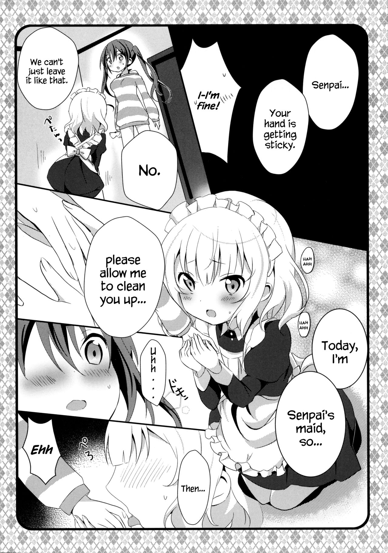 (C89) [あめうさぎ (飴玉コン)] メイドシャロがご奉仕しますっ (ご注文はうさぎですか?) [英訳]