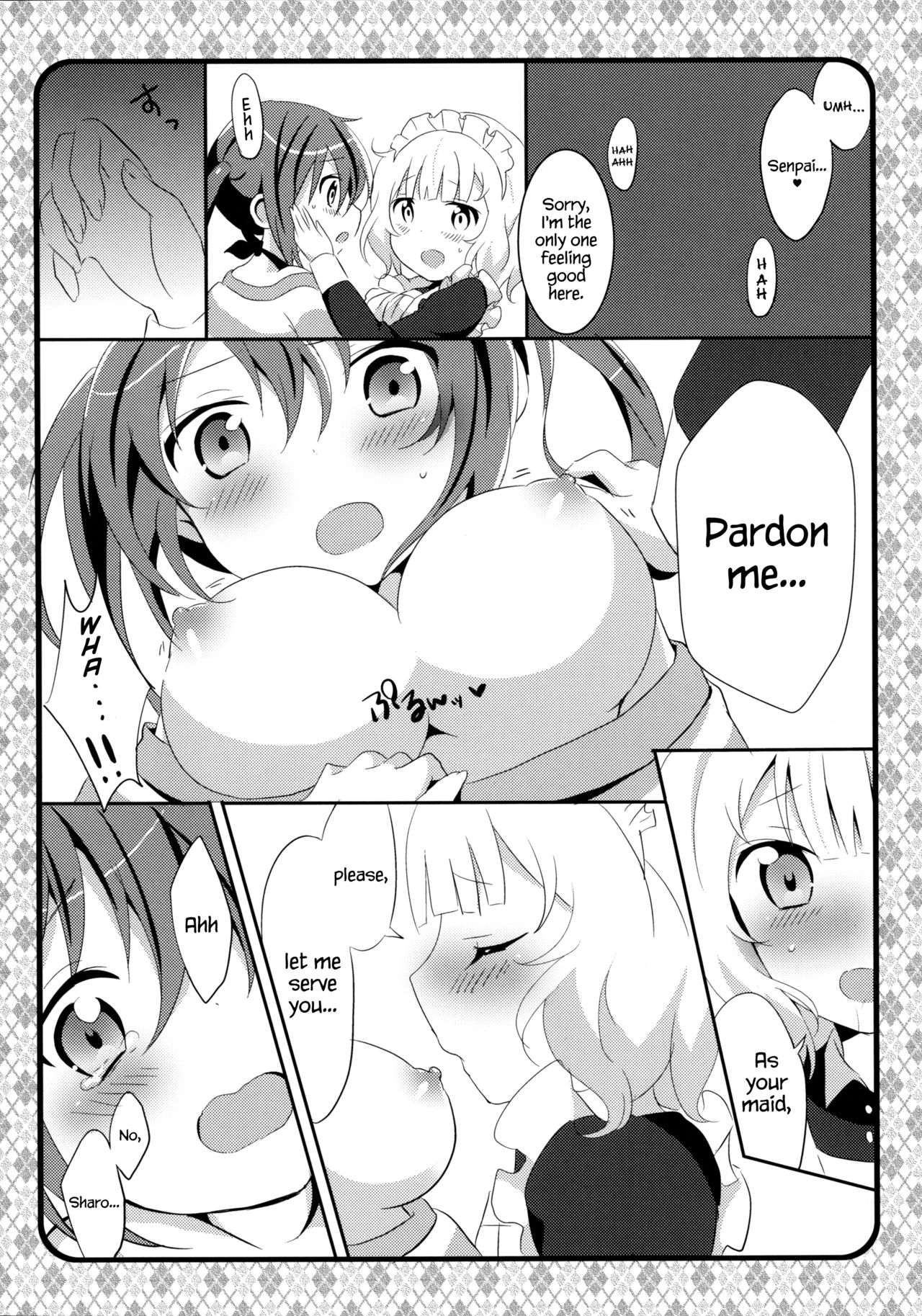 (C89) [あめうさぎ (飴玉コン)] メイドシャロがご奉仕しますっ (ご注文はうさぎですか?) [英訳]