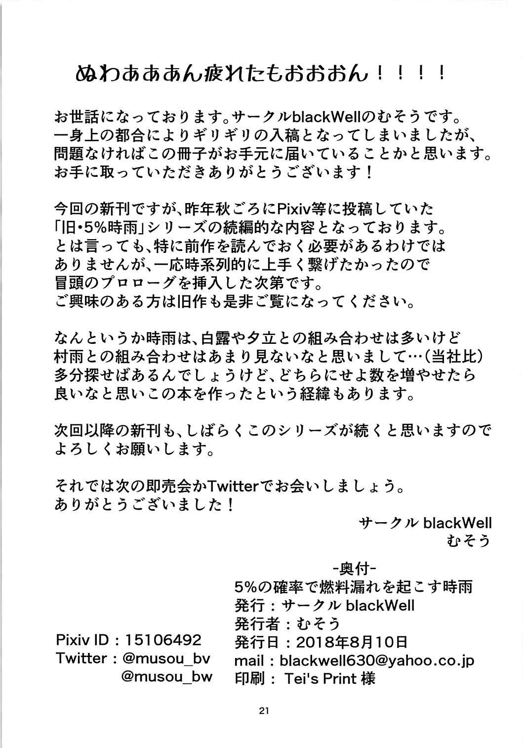 5％の角律でネンリョウもっとおこすしぐれ-5％の確率でしぐれ漏れ燃料