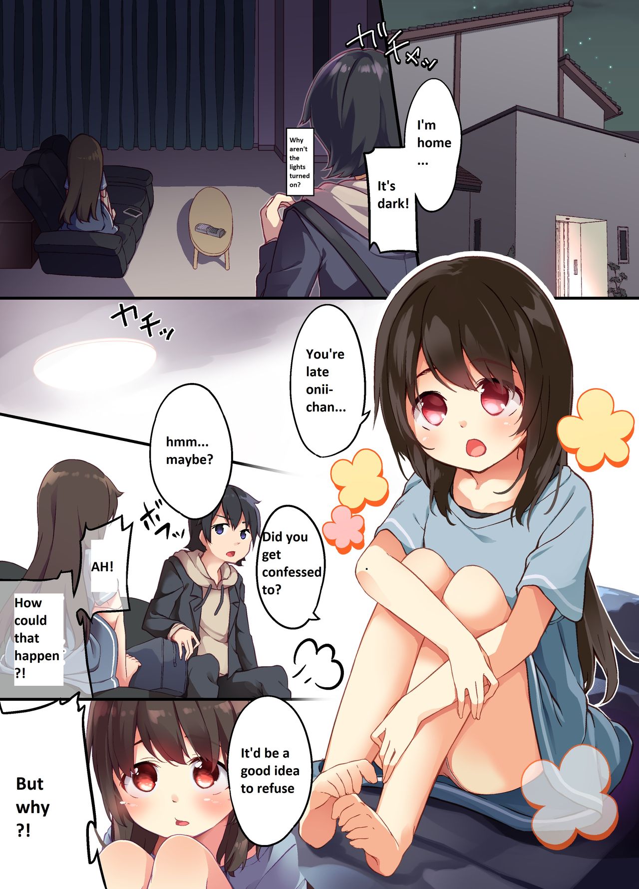 [あむぁいおかし製作所 (椎名悠輝、瀬戸こうへい)] お兄ちゃんに孕まされたいヤンデレ妹は体を交換して子作りHしちゃうの [英訳]