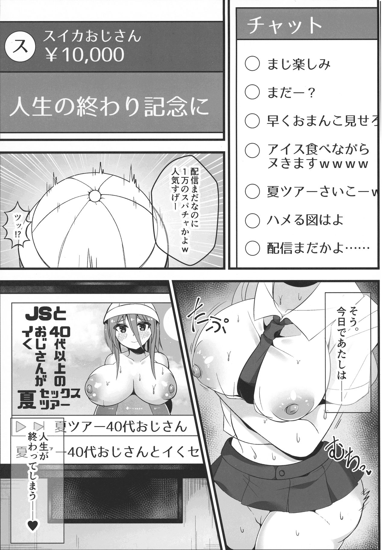 (AC2) [ONEONE1 (ろくろみ)] 人気JS配信者が夏休みに全国回って各地のおじさんたちとハードなセックスしながらライブ配信やってみた