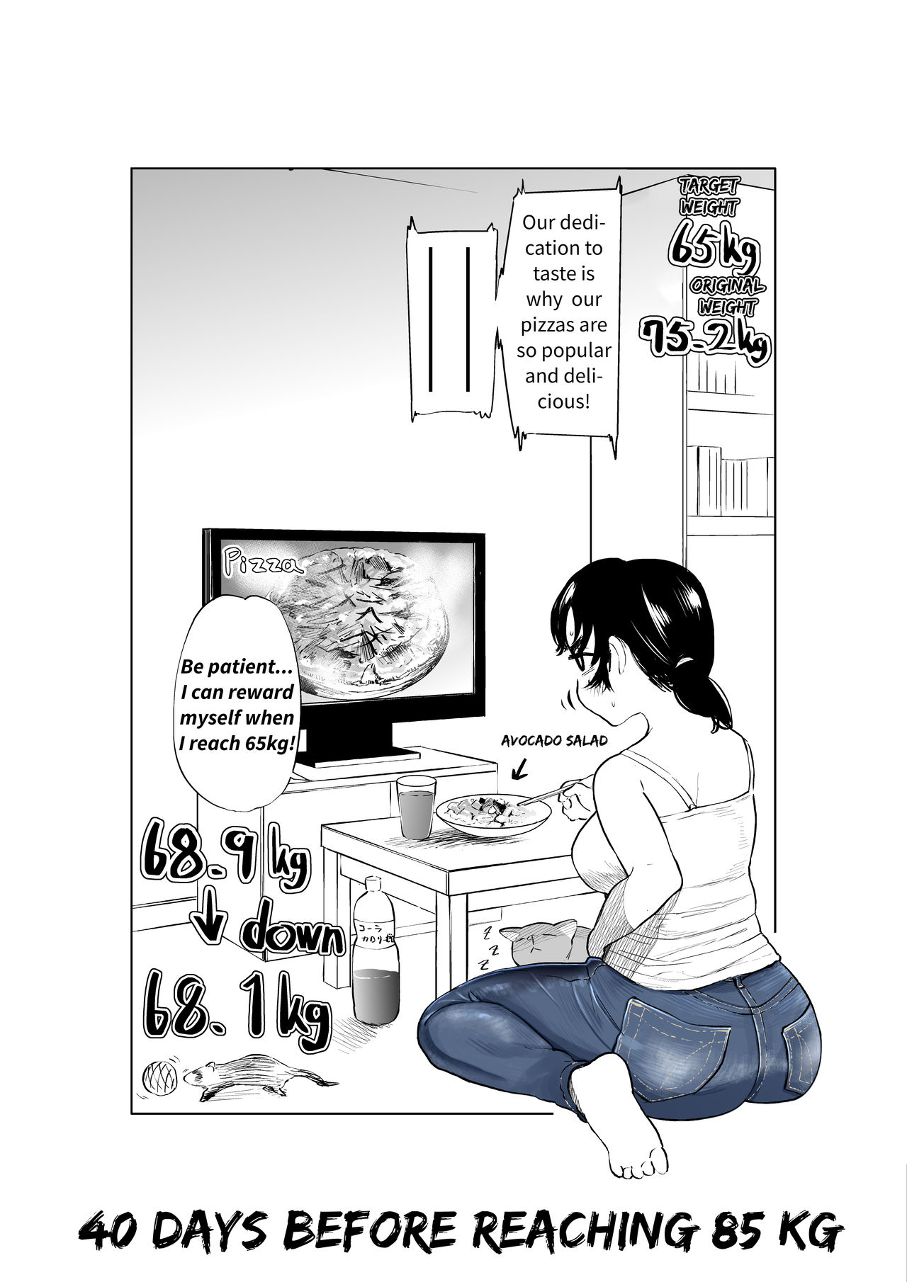 [福原たかや] 100日後に10キロ太る藍さん + 100㎏を目指す藍さん [英訳]