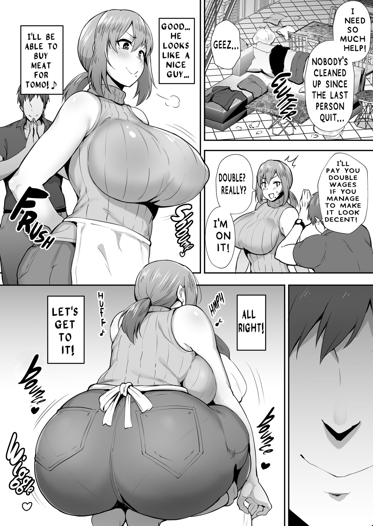 [ゴールデンバズーカ (ガガーリン吉)] 寝取られた爆乳元気妻ようこ ―家事代行先で年下セレブのオナホ妻にされました― [英訳] [無修正]